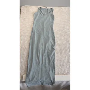 SKIMS Cotton Jersey Scoop Neck Sleeveless Bodycon Maxi Dress Blue Grey Large thumbnail 2