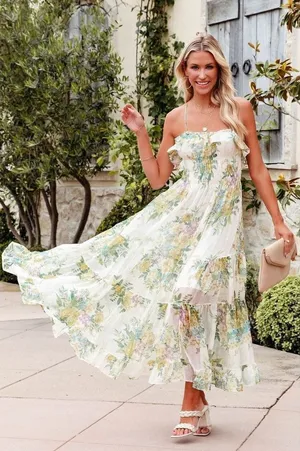 Vici ✨Floral Ruffle Hem Large Hemline Cami Maxi Dress✨ thumbnail 1