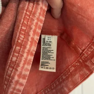 Free people orange mineral wash Ainsley ruffle blouse small thumbnail 6