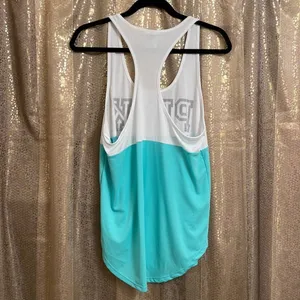 PINK Victoria’s Secret white/light teal black logo tanktop, size L thumbnail 5