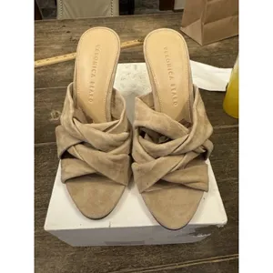 395$ Veronica Beard Alin Suede Sandal Heels size 5.5 Tan Braided‎ thumbnail 3