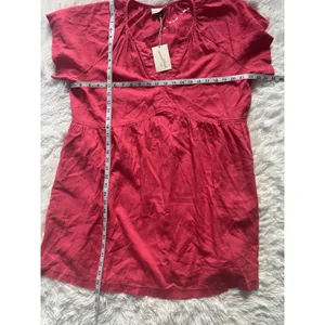 NWT Universal Thread Linen Blend Babydoll Top XL Pink Short Sleeve V-Neck thumbnail 9