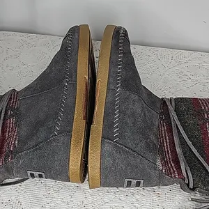Toms Nepal native embroidered leather suede pull on moccasins ankle boots sz 7.5 thumbnail 7