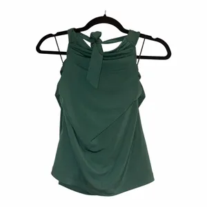 ✨Anthropologie Cowl-Neck Halter Green Sz Medium Top✨ thumbnail 6