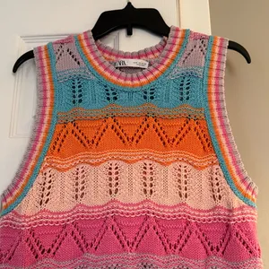 ZARA multicolor knit vest sweater thumbnail 3