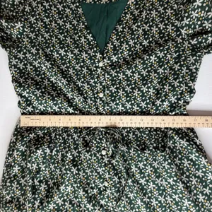 Trovata Birds of Paradise Green Floral Midi Dress‎ Size Small Button Front Boho thumbnail 10