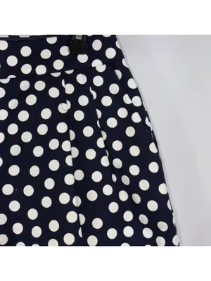 J.Crew Navy Blue White Polka Dot Pleated Shorts Women’s Size 6 thumbnail 5