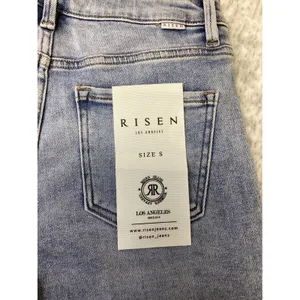 Risen Jeans Womens Cuffed HR Short Light Wash Denim RDS6155SZ Size S thumbnail 6