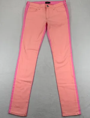 Kate Spade Saturday Pink Peach Colorblock Skinny Jeans Womens 26 Made in USA‎ thumbnail 1
