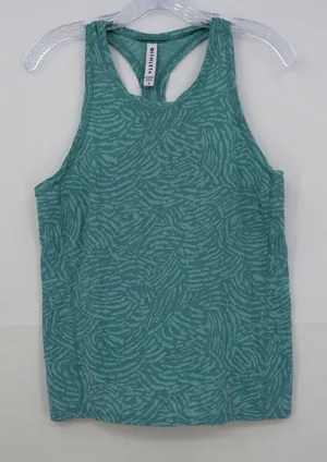 Athleta Racerback Tank Top Teal Green Animal Print Activewear Womens Small‎ thumbnail 1