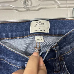 J.Crew 8” Toothpick Skinny Stretch Jeans Blue Women’s Size 27 Classic Denim thumbnail 4