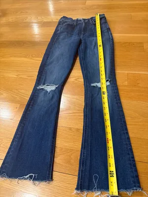 Mother The runaway fray precious heirloom distressed skinny flare jeans size 24. thumbnail 8