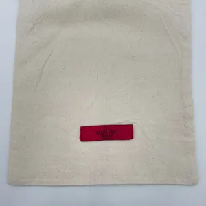 Valentino Dust Cover‎ Bag Cream Off-White Red Tag Drawstring Closure 6.5" x 12" thumbnail 9