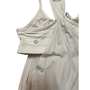 Lululemon No Limit Tank‎ Top Shirt w Built in Sports Bra size 4 light pink thumbnail 6