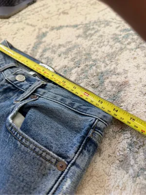 AGOLDE Mia Mid Rise Straight Jeans 24 Rule Wash Distressed Organic Cotton thumbnail 7