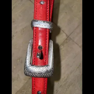 Brighton 03507 Red Leather Southwest Beaded Belt Size Women's‎ M thumbnail 5