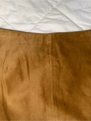 INC International Concepts Tan Suede Fringe Pencil Skirt thumbnail 5