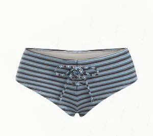 Janexswim Blue Ribbed Knit Striped Tankini Set thumbnail 3