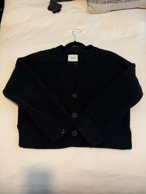 Abercrombie & Fitch Chenille Cardigan in Black, S thumbnail 8