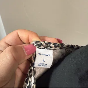 Old Navy Long Sleeve Stretchy Midi Dress Leopard Animal Print Black‎ White L thumbnail 4