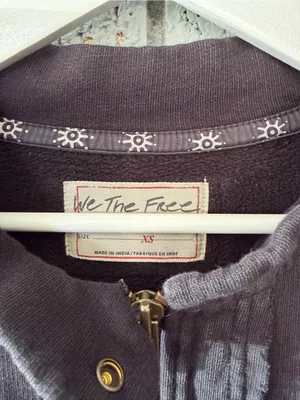 Free People Lou Moto Zip Jacket Sweatshirt Size XS Black Oversized Slouchy thumbnail 7