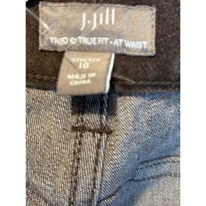 J. Jill Tried & True Fit Brown Stretch Denim Wide Leg Pants Size 16 83151035 thumbnail 4