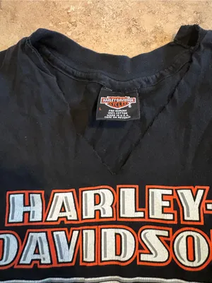 Harley-Davidson Black Short Sleeve Tee with Red & White Logo thumbnail 2