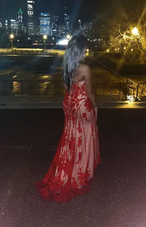 Prom Dress Red Size 10 thumbnail 3
