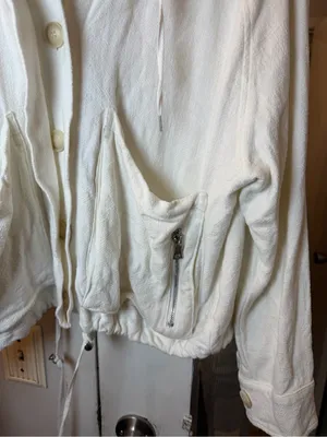 Blank NYC Cream Button-Front Bomber Jacket thumbnail 3