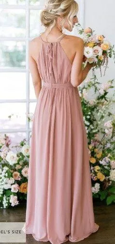 Revelry Rosewood Pink Mauve Eliza Chiffon Bridesmaids Formal Prom Dress thumbnail 2