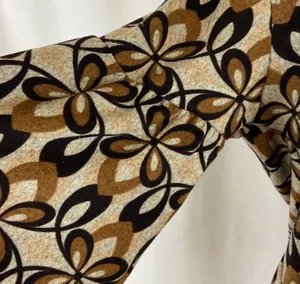 Funky People Tan Brown and Black Puff Sleeve Elastic Waist Floral Top Size XL thumbnail 7