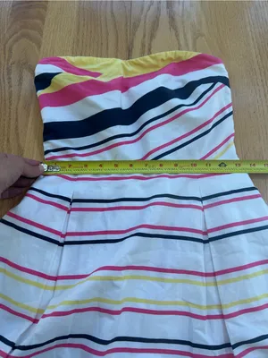 Lilly Pulitzer Lottie Strapless Dress Size 10 Yellow Pink Colorblock Style 27063 thumbnail 7