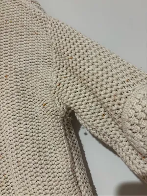 BDG‎ Urban outfitters Cable Knit elbow patch Crewneck Sweater cream size medium thumbnail 7