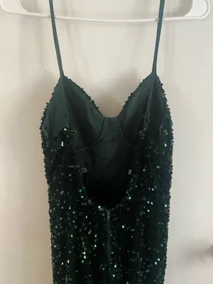 Crystal Doll Dark Green Corset Prom Dress thumbnail 3