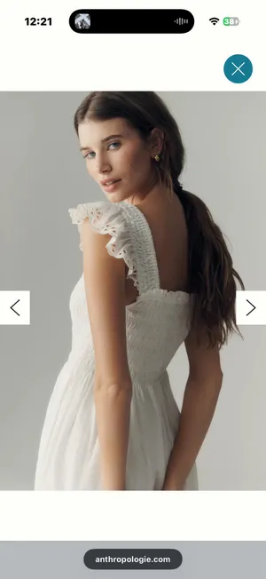 Anthropologie Peregrine Eyelet Midi Dress XS thumbnail 3