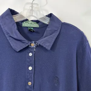VTG Lauren Ralph‎ Lauren Plus Size 3X Polo Shirt Top Navy Blue Cotton Y2K 733 thumbnail 3