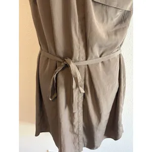 Express Taupe Utility Shirt Dress Sleeveless Mini with Belted‎ Waist - Size M thumbnail 5
