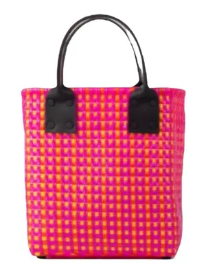Truss Handwoven Tote | Hand Bag Pink Orange Yellow Bag thumbnail 2