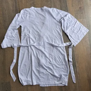 New Lake Pajamas Pointelle Robe White 100% Pima Cotton Wrap Loungewear XS thumbnail 2