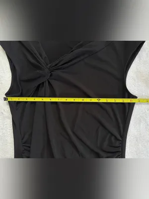 Ann Taylor Twist Knot Sleeveless Top in Black Size Large Ruched Sides thumbnail 4