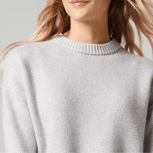 allbirds‎ boiled merino wool pullover sweater in natural grey, size medium thumbnail 3