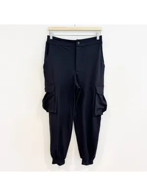Susana Monaco Pants Size S Black Cargo Jogger‎ High Rise Jersey Model Off Duty thumbnail 3