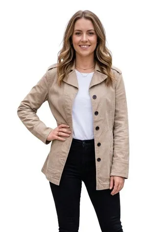Calvin Klein Beige Collared Long Sleeve Jocket, M thumbnail 1