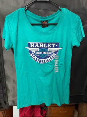 Schaffer’s Harley-Davidson Teal Graphic Short Sleeve Tee size small thumbnail 1
