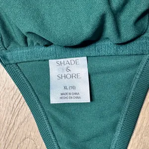 Shade & Shore Emerald Green Ribbed Bandeau‎ Bikini Top XL Xlarge Women Swimwear thumbnail 3