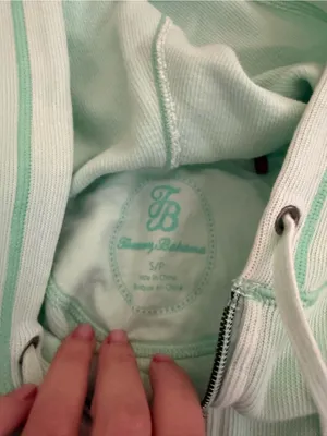 Tommy Bahama Mint Green Zip-Up Hoodie size s spots in pics thumbnail 5