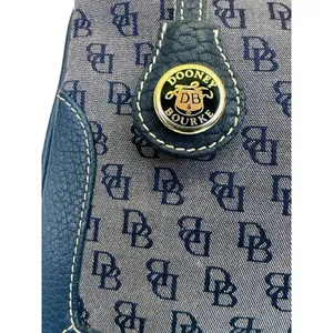 Dooney &‎ Bourke Slim Zip Top Shoulder Bag Lightweight Vintage Dark Blue thumbnail 8