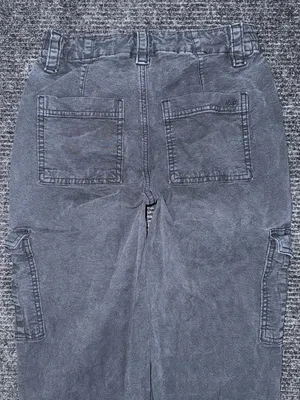 American Eagle Women's Cargo Pants Washed Black Size 00 Regular Stretch Utility thumbnail 4