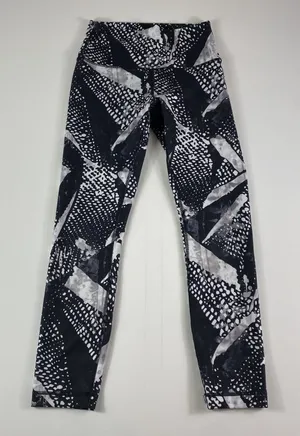 Lululemon Leggings Womens 6 Wunder Under High Rise Mist White Black LW6H08S SMWK thumbnail 1