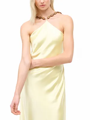 Staud Cadence Dress in Key Lime Butter Yellow 6 thumbnail 4